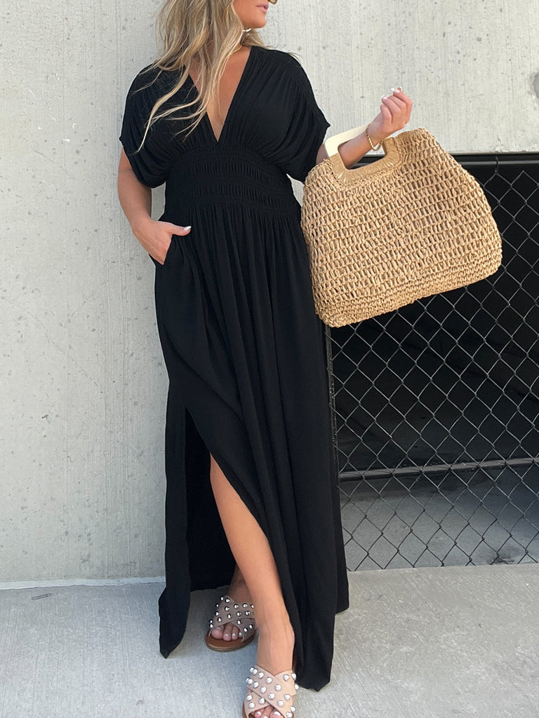 Robe longue noire à cœur brisé