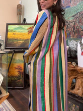 Load image into Gallery viewer, Colorful Striped Burlap Coat