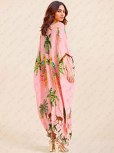 Carregar imagem no visualizador da galeria, Unique Drop Shoulder Sleeve Coconut Tree Printed Dress