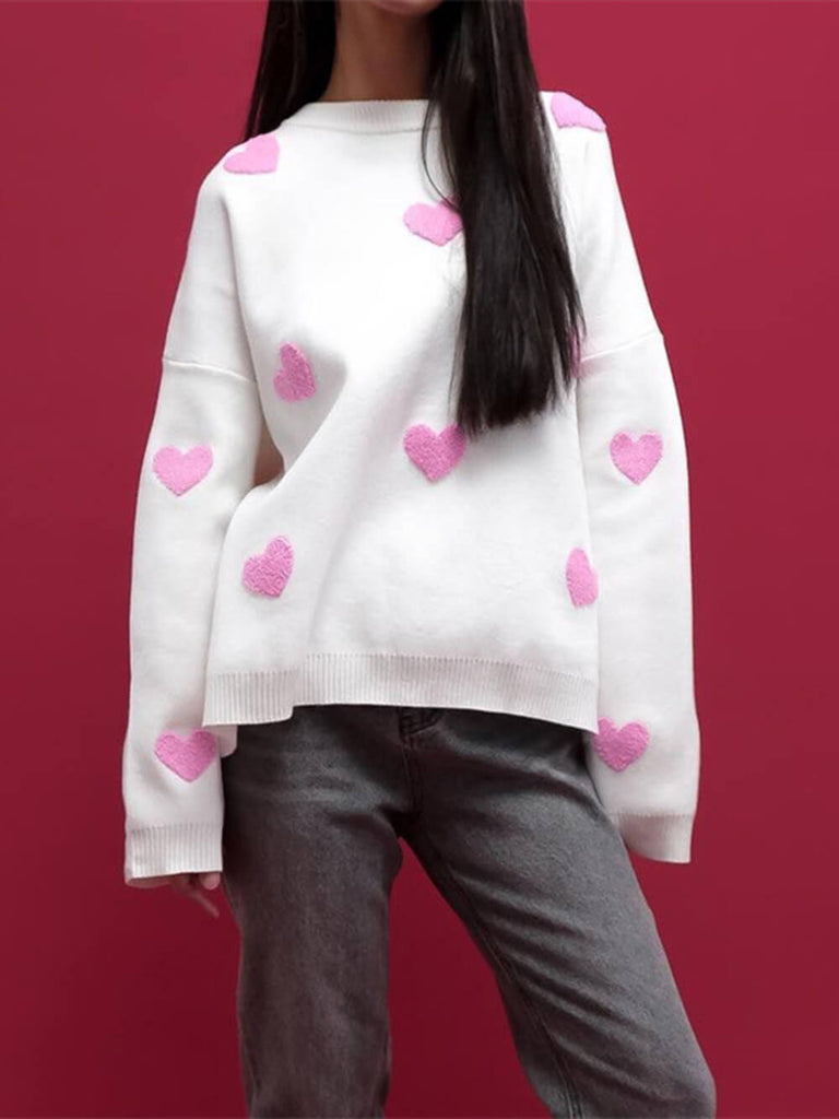 Sweat-shirt en tricot avec coeur