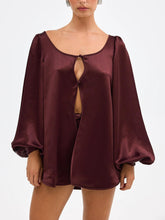 Load image into Gallery viewer, Penelope Blouse Bow Hot Short Set