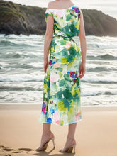 Load image into Gallery viewer, Off-Shoulder Floral Slit Dress