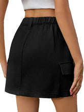 Indlæs billede til gallerivisning Washed Elastic Waist Cargo Skirt