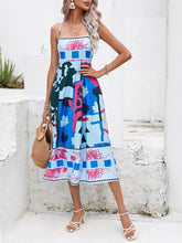 Load image into Gallery viewer, Patchwork Slip Maxi Dress: Abstract Colorful Printed