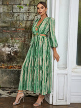 Görseli Galeri görüntüleyiciye yükleyin, V-Neck Floral Lantern Sleeve Dress