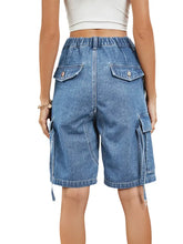 Load image into Gallery viewer, Washed Denim Cargo Shorts