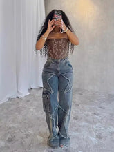 Load image into Gallery viewer, Star Tassel Fringe Wide-Leg Pants