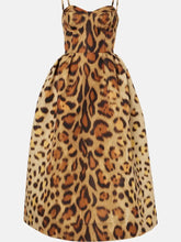 Load image into Gallery viewer, Animal-Print Bustier Midi Dress