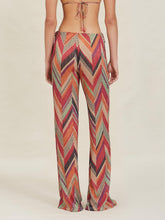 Load image into Gallery viewer, Seaside Vacation Geometric Print Side Tie Straight Pants