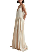 Load image into Gallery viewer, Elegant Resort Deep V-Neckline Strappy Maxi Dress