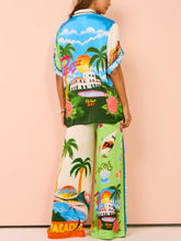 Laden Sie das Bild in den Galerie-Viewer, Sunny Beach Summer Style Printed Two Piece Set - Top