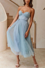 Load image into Gallery viewer, Modern-day Princess Chiffon Suspenders Party Maxi Dress