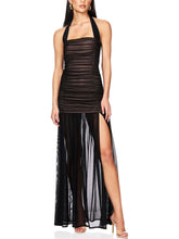 Load image into Gallery viewer, Elegant Halterneck Pleated Hip-Hugging Maxi Dress