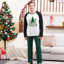 Load image into Gallery viewer, Merry Christmas Green Plaid and Black Pajamas Set