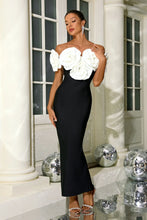 Load image into Gallery viewer, aikergood Anna&#39;s Strapless Flower Adorned Midi Dress