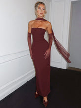 Load image into Gallery viewer, Strapless Lace Trim Dress Set