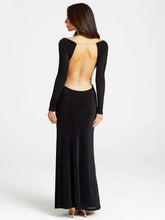 Load image into Gallery viewer, Pearl Chain Backless Fitted Maxi Dress