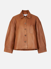 Load image into Gallery viewer, Minimalist Boxy Leather Short Jacket