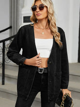 Načíst obrázek do prohlížeče Galerie, V-Neck Long-Sleeve Denim Jacket
