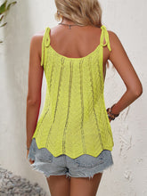 Indlæs billede til gallerivisning Tied Openwork Scoop Neck Sleeveless Tank