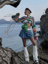 Load image into Gallery viewer, Rainbow Tassel Loose Sweater