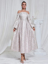 Load image into Gallery viewer, Off-Shoulder Jacquard Gown