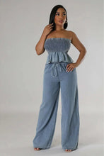 Lataa kuva Galleria-katseluun, Stylish Denim Two-Piece Set
