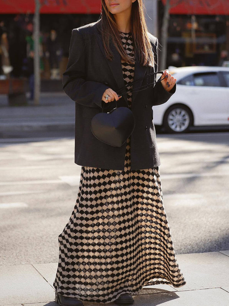 Geometric Print Knitted Dress