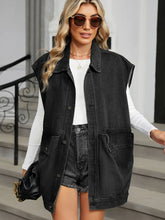 Načíst obrázek do prohlížeče Galerie, Washed Loose Pocket Denim Vest