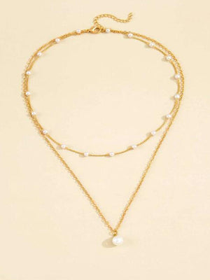 Eve multi strand necklace white mix gold