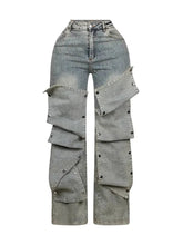 Load image into Gallery viewer, Detachable High-Waist Denim Pants