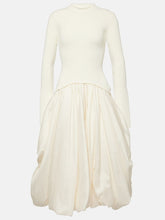 Load image into Gallery viewer, Kenlie Mixed-Media Bubble Skirt Midi-Dress