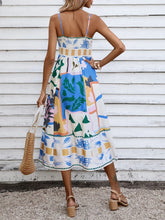 Load image into Gallery viewer, Patchwork Slip Maxi Dress: Abstract Colorful Printed