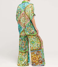 Load image into Gallery viewer, Special Satin Print Button Wide Leg Trousers