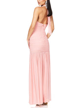 Load image into Gallery viewer, Elegant Halterneck Pleated Hip-Hugging Maxi Dress