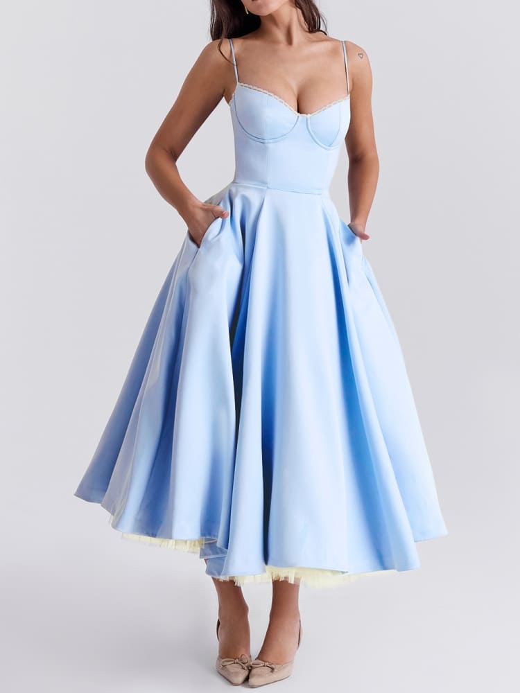 CINDERELLA BLUE TULLE MIDI DRESS