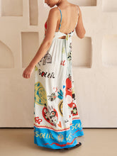 Carregar imagem no visualizador da galeria, Refined Sensation Satin Unique Print Maxi Dress