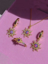 Görseli Galeri görüntüleyiciye yükleyin, Retro Dopamine Sun Necklace Opal Pendant Opal Necklace Earrings