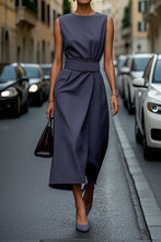 Load image into Gallery viewer, Elegant Solid Color Waist Dress