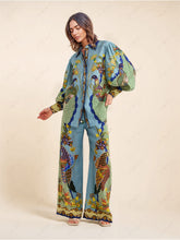 Lataa kuva Galleria-katseluun, Unique Holiday Printed Puff Sleeve Casual Lanyard Suit