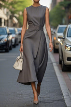 Load image into Gallery viewer, Elegant Solid Color Waist Dress