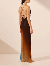 Load image into Gallery viewer, Backless Twill Maxi Dress