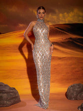 Load image into Gallery viewer, aikergood Angelina Sequin Crystal Maxi Dress