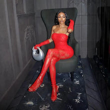 Load image into Gallery viewer, aikergood Hotlanta Nights Sheer Three Piece Lace Set With Gloves