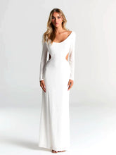 Load image into Gallery viewer, Pearl Chain Backless Fitted Maxi Dress