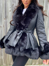 Load image into Gallery viewer, Freya Belted Fur Coat