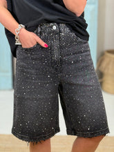 Load image into Gallery viewer, Bermuda Rhinestone Short Jeans