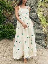 Load image into Gallery viewer, Unique And Modern Fringe Stitching Floral Maxi Dress