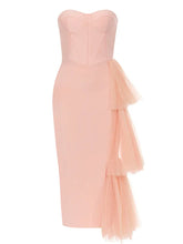 Load image into Gallery viewer, Strapless Lace Split Bandage Dress