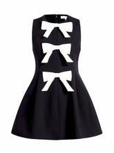 Load image into Gallery viewer, Silk Bow Charm Mini Dress